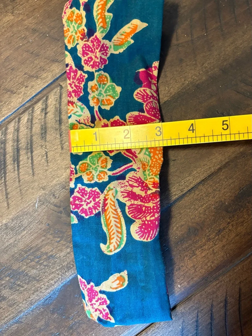 Handmade in France — Indian Printed Cotton Floral Wide Headband - Like New